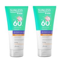 Kit 2 Protetor Solar Sunless Infantil FPS60 Toque Seco 200g