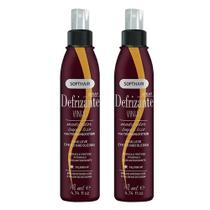 Kit 2 Protetor Térmico para Cabelo Defrizante Liso Termoprotetor Anti Frizz Spray Vinho Soft Hair 140ml