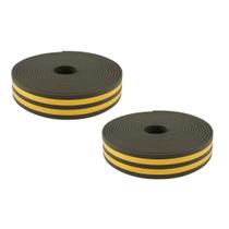 Kit 2 Protetor Veda Frestas Borracha Adesiva 3m Porta Janela Acabamento Branco Preto Isolamento