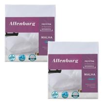 Kit 2 Protetores de Travesseiro Impermeável Altenburg 50x70 cm Branco Liso Malha Slim