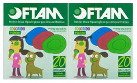 Kit 2 Protetores Ocular Oftam Pequeno Colorido 20 Unidades