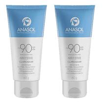 Kit 2 Protetores Solar 60g Facial Clareador FPS 90 - Anasol