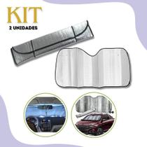 Kit 2 protetores solares de carro para brisas quebra sol