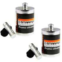 Kit 2 Prumo Cilindrico Nivel Pedreiro Construção Profissional 1000g