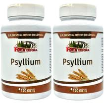 Kit 2 Psyllium 500mg 240 Cápsulas - Rei Terra Kit 2 Psyllium 500mg 240 Cápsulas - Rei Terra