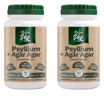 Kit 2 Psyllium + Agar Agar (Produto Vegano) 60 Cápsulas 500mg - Nature Veg