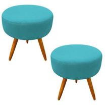 Kit 2 Puf Puff Para Sala E Decoracao Turquesa Kit 2 Puf Puff Para Sala E Decoracao Turquesa