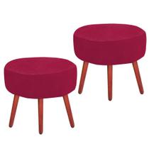 Kit 2 Puf Puff Para Sala E Decoração Vermelho Kit 2 Puf Puff Para Sala E Decoração Vermelho