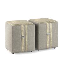 Kit 2 Puff Banqueta Decorativo para Sala Escritório Banco Quadrado Estofado Couro Tecido Linho Bege Domos Cinza Kit 2 Puff Banqueta Decorativo para Sala Escritório Banco Quadrado Estofado Couro Tecido Linho Bege Domos Cinza