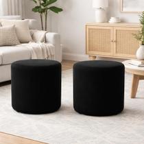 Kit 2 Puff Banqueta Viena Decorativo Multiuso Revestido Tecido