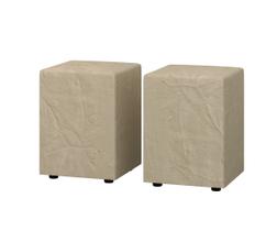 Kit 2 Puff Banquetas Cubo Quadrado Decorativo Suede Bege Kit 2 Puff Banquetas Cubo Quadrado Decorativo Suede Bege