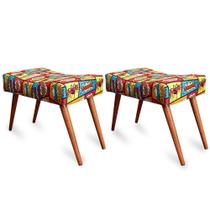 Kit 2 Puff Cama inBox Boom Retangular com Pés em Madeira Maciça Tecido Suede Kit 2 Puff Cama inBox Boom Retangular com Pés em Madeira Maciça Tecido Suede