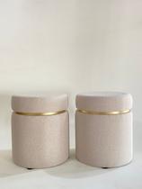 Kit 2 puff com cinta dourada