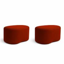 Kit 2 Puff Feijão Curvo Orgânico Sala Redondo Confortável Moderno Suede terracota Kit 2 Puff Feijão Curvo Orgânico Sala Redondo Confortável Moderno Suede terracota