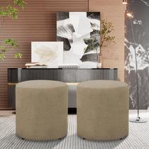 Kit 2 Puff Luxo Banco Viena Decorativo Closet Sala Hall Penteadeira Quarto Premium Linho
