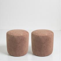 Kit 2 Puff Perse Redondo Organico Puffe Decorativo Tecido boucle