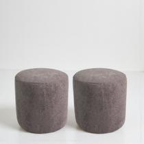 Kit 2 Puff Perse Redondo Organico Puffe Decorativo Tecido boucle