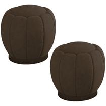 Kit 2 Puff Puf Para Sala Base Metal Chocolate Tull SL 942 Veludo Peer Kit 2 Puff Puf Para Sala Base Metal Chocolate Tull SL 942 Veludo Peer