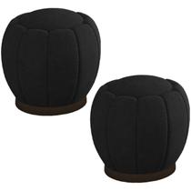 Kit 2 Puff Puf Para Sala Base Metal Chocolate Tull SL 944 Veludo Peer Kit 2 Puff Puf Para Sala Base Metal Chocolate Tull SL 944 Veludo Peer