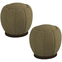 Kit 2 Puff Puf Para Sala Base Metal Chocolate Tull SL 945 Veludo Peer Kit 2 Puff Puf Para Sala Base Metal Chocolate Tull SL 945 Veludo Peer