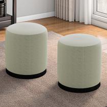 Kit 2 Puff Puf Para Sala Base Metal Saien Linho Sl 76 Peer Sl 76