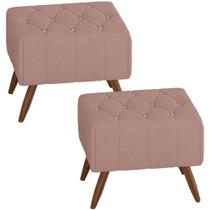 Kit 2 Puff Puf Para Sala Pes Madeira Trit Veludo Sl 949 Peer Sl 949 Kit 2 Puff Puf Para Sala Pes Madeira Trit Veludo Sl 949 Peer Sl 949