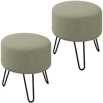Kit 2 Puff Puf Para Sala Pes Metal Small Veludo SL 940 Peer Kit 2 Puff Puf Para Sala Pes Metal Small Veludo SL 940 Peer