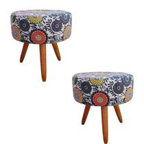 Kit 2 Puff, Puff Para Sala, Puff Redondo, Mandala Luxo Kit 2 Puff, Puff Para Sala, Puff Redondo, Mandala Luxo