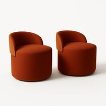 Kit 2 Puff Redondo Curvo Orgânico Com Encosto Confortável Resistente Composé Suede material sintético Suede Terracota Kit 2 Puff Redondo Curvo Orgânico Com Encosto Confortável Resistente Composé Suede material sintético Suede Terracota