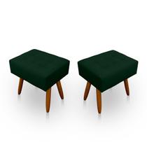 Kit 2 Puff Retangular New para Sala e Quarto Suede - LH Decor