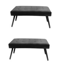 Kit 2 Puffe Decorativo Retangular Londres, Quarto, Sala, Closet entre outros Suede Cinza Chumbo Kit 2 Puffe Decorativo Retangular Londres, Quarto, Sala, Closet entre outros Suede Cinza Chumbo