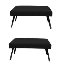 Kit 2 Puffe Decorativo Retangular Londres, Quarto, Sala, Closet entre outros Suede Preto Kit 2 Puffe Decorativo Retangular Londres, Quarto, Sala, Closet entre outros Suede Preto