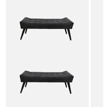 KIT 2 Puffe Recamiê Decorativo Sofia, Quartos, Salas, Closet, entre outros..Suede Cinza Chumbo KIT 2 Puffe Recamiê Decorativo Sofia, Quartos, Salas, Closet, entre outros..Suede Cinza Chumbo