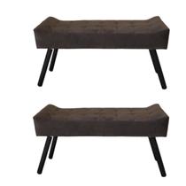 KIT 2 Puffe recamiê Decorativo Sofia, Quartos, Salas, Closet entre outros...Suede Marron KIT 2 Puffe recamiê Decorativo Sofia, Quartos, Salas, Closet entre outros...Suede Marron