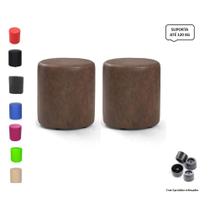 Kit 2 Puffs Banqueta Redondo Decorativo Cubo Quarto Sala De Jogos/Estar - Mercadão dos Puffs