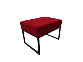 Kit 2 Puffs Base Aluminio Tommy Sued Azul Marinho - Kimi Design