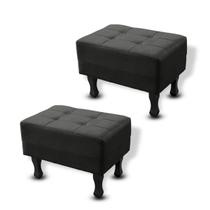 Kit 2 Puffs Bella Retangular Decorativo Suede Cinza Grafite Kit 2 Puffs Bella Retangular Decorativo Suede Cinza Grafite