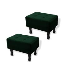 Kit 2 Puffs Bella Retangular Decorativo Suede Verde Militar Kit 2 Puffs Bella Retangular Decorativo Suede Verde Militar