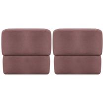 Kit 2 Puffs De Sala Para Quarto Penteadeira Aloy Decorativo Quadrado Bouclé Persa