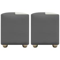 Kit 2 Puffs de Sala Para Quarto Penteadeira Decorativo Quadrado Urban Tecido Sintético