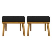 Kit 2 Puffs de Sala Para Quarto Penteadeira Firenze Tecido Sintético