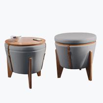 Kit 2 Puffs Decorativo Amsterdam Flex Bisart Decor