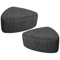 Kit 2 Puffs Decorativo Orgânico Para Sala de Estar Living Trizza W01 Linho Chumbo - Lyam Decor Kit 2 Puffs Decorativo Orgânico Para Sala de Estar Living Trizza W01 Linho Chumbo - Lyam Decor