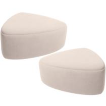 Kit 2 Puffs Decorativo Orgânico Para Sala de Estar Living Trizza W01 Suede Bege - Lyam Decor