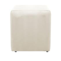 Kit 2 Puffs Decorativos Dado Tecido Sintético Bege - KDAcanto Móveis