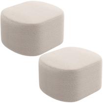 Kit 2 Puffs Decorativos Orgânico para Living Quarto 70cm Doha W01 Bouclê Creme - Lyam Decor Kit 2 Puffs Decorativos Orgânico para Living Quarto 70cm Doha W01 Bouclê Creme - Lyam Decor