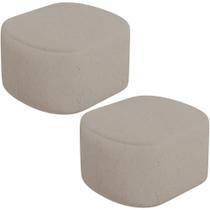 Kit 2 Puffs Decorativos Orgânico para Living Quarto 70cm Doha W01 Linho Bege - Lyam Decor Kit 2 Puffs Decorativos Orgânico para Living Quarto 70cm Doha W01 Linho Bege - Lyam Decor