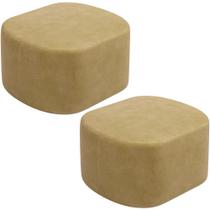 Kit 2 Puffs Decorativos Orgânico Para Living Quarto 70cm Doha W01 material sintético Fendi - Lyam Decor Kit 2 Puffs Decorativos Orgânico Para Living Quarto 70cm Doha W01 material sintético Fendi - Lyam Decor