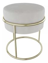 Kit 2 Puffs Luxo Rubi Pés Em Aço Banco Decorativo Closet Sal