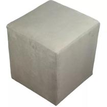Kit 2 Puffs Quadrado Cubo Banqueta Utilize - Bege